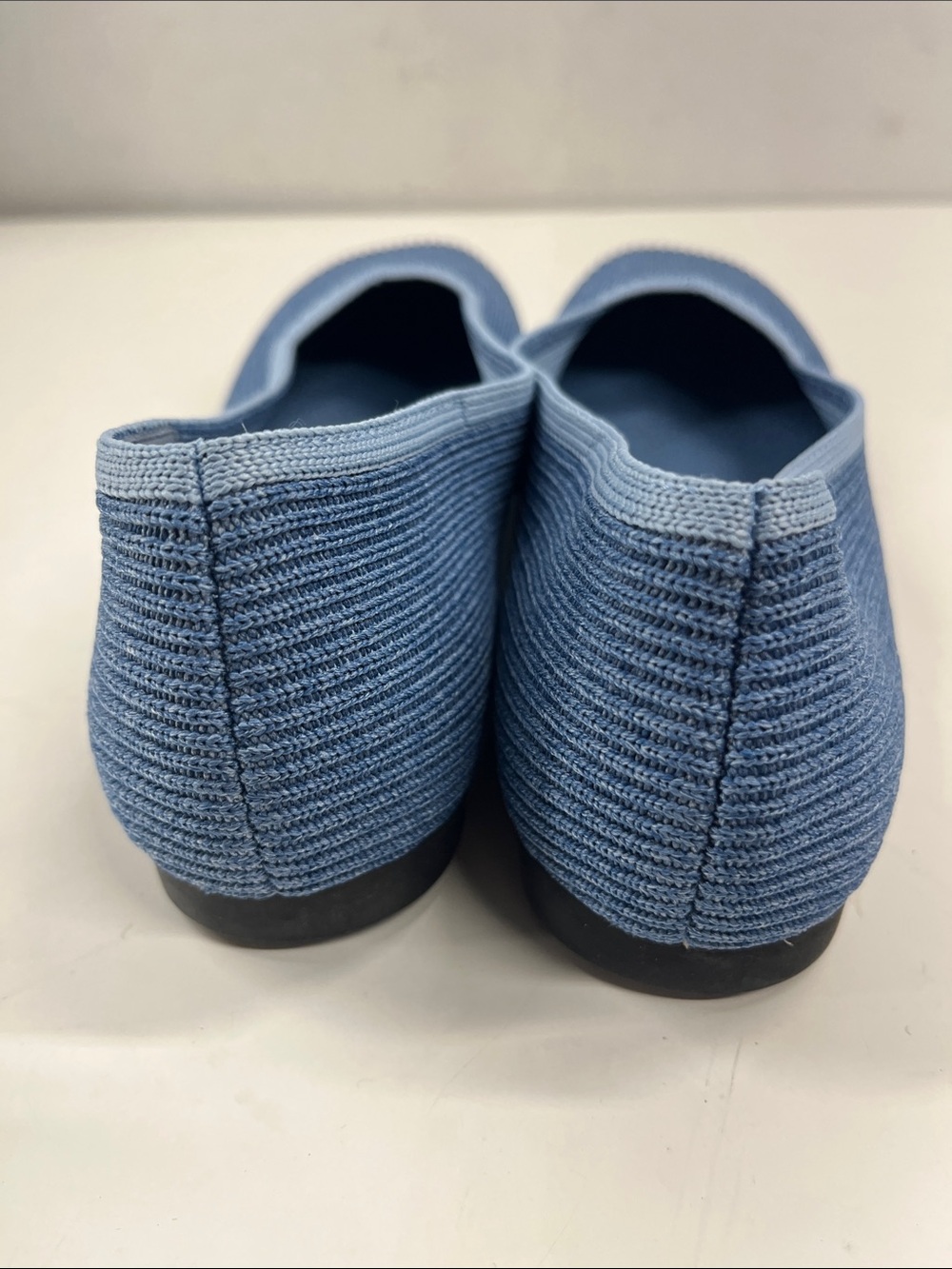 New VIVAIA Margot Square-Toe V-Cut Knitted Flats Blue Women Size 39 - Picture 5 of 6